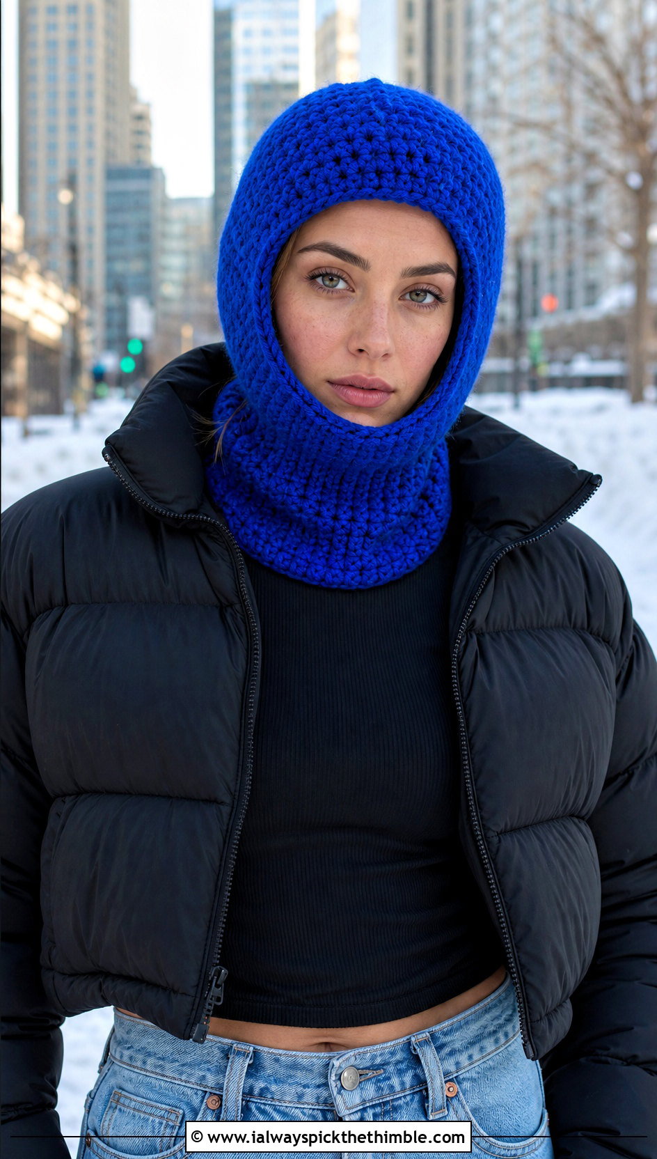 Classic Crochet Balaclava With Puffer Jacket - 20 crochet balaclava ski mask outfit ideas