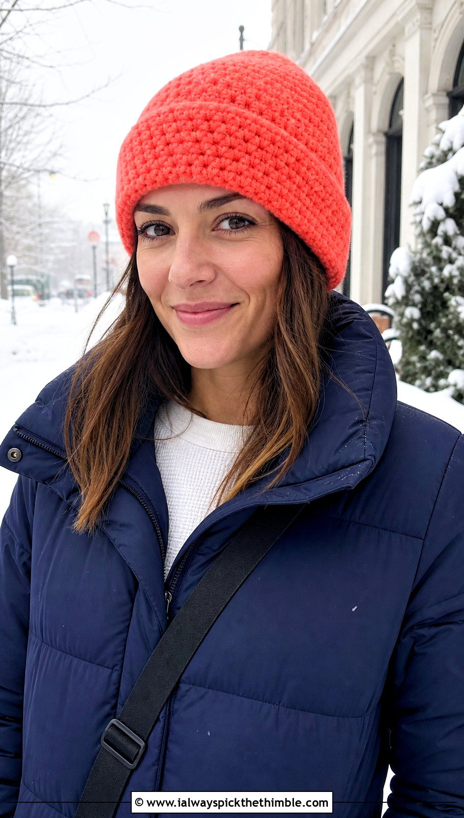 Classic Crochet Beanie With Puffer Jacket - 25 Crochet Hats For Women outfit ideas