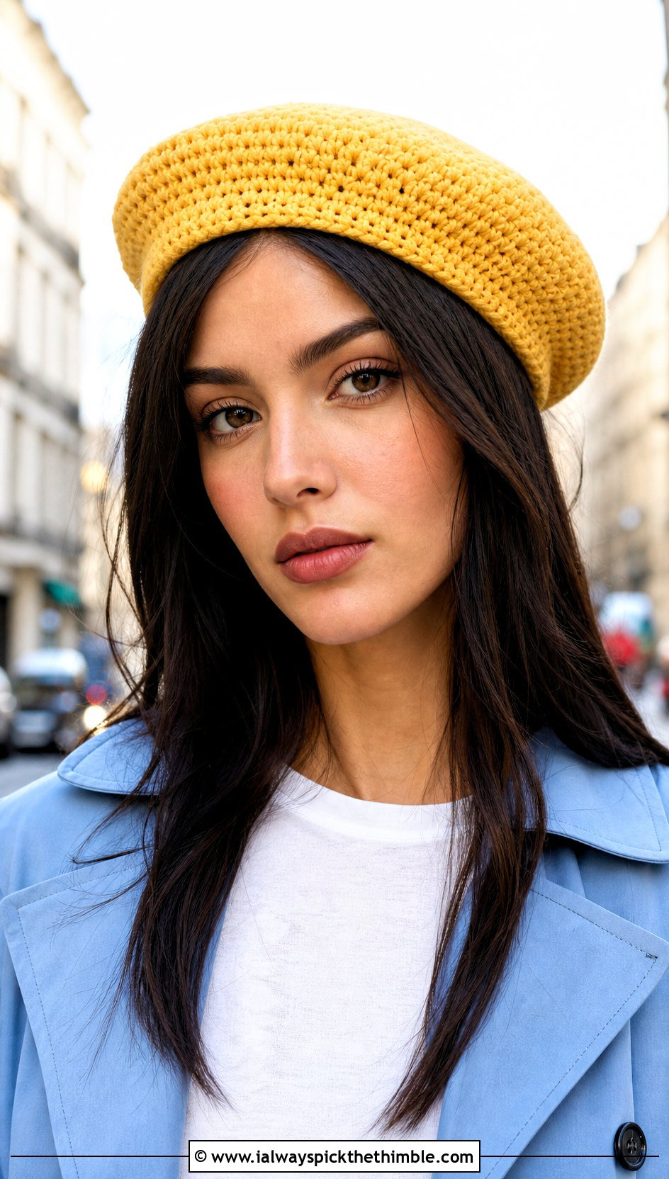 Classic Crochet Beret With Straight Leg Jeans - 15 simple crochet beret outfit ideas