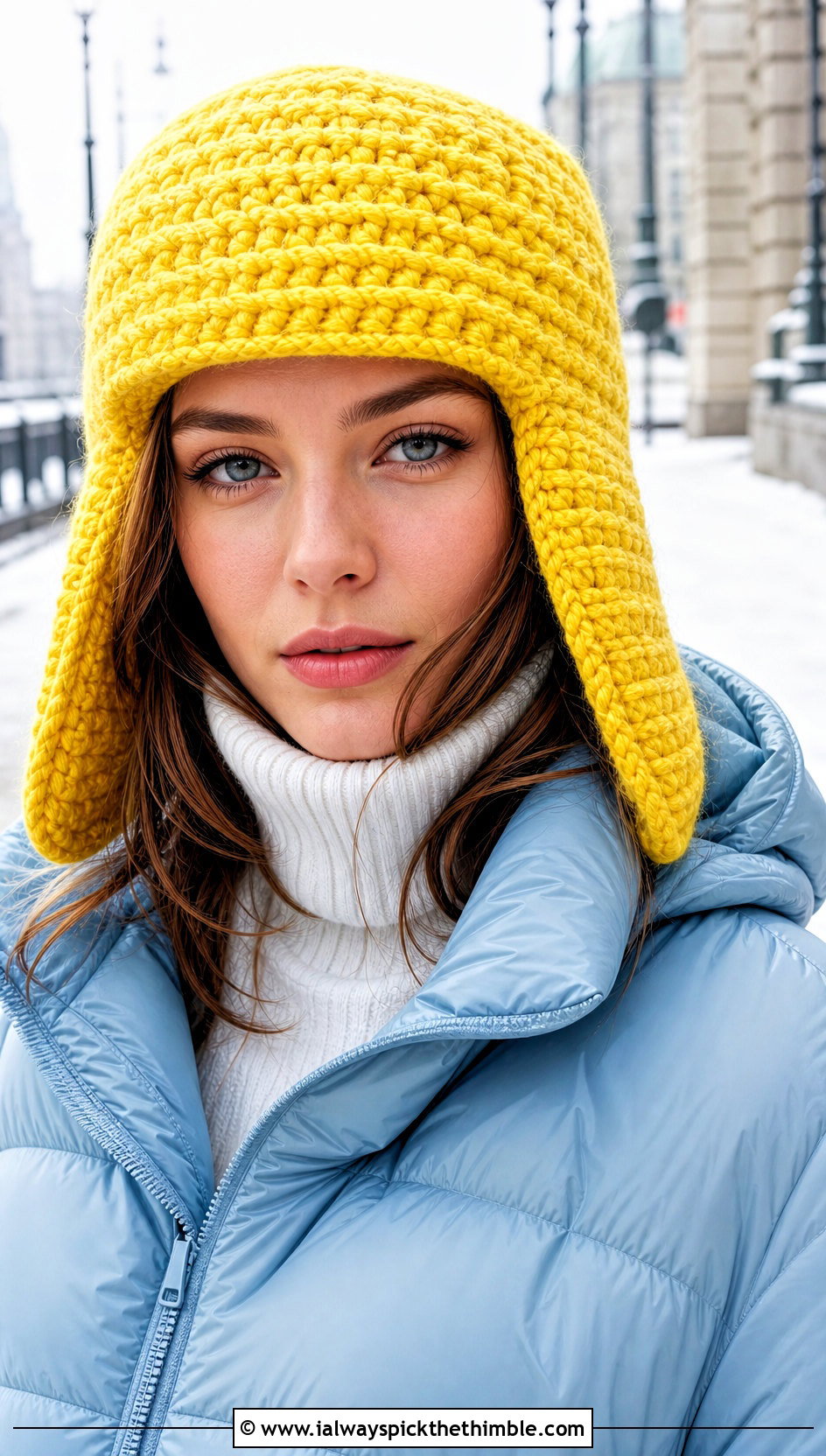 Classic Crochet Ushanka Hat With Puffer Jacket - 20 crochet ushanka hat outfit ideas