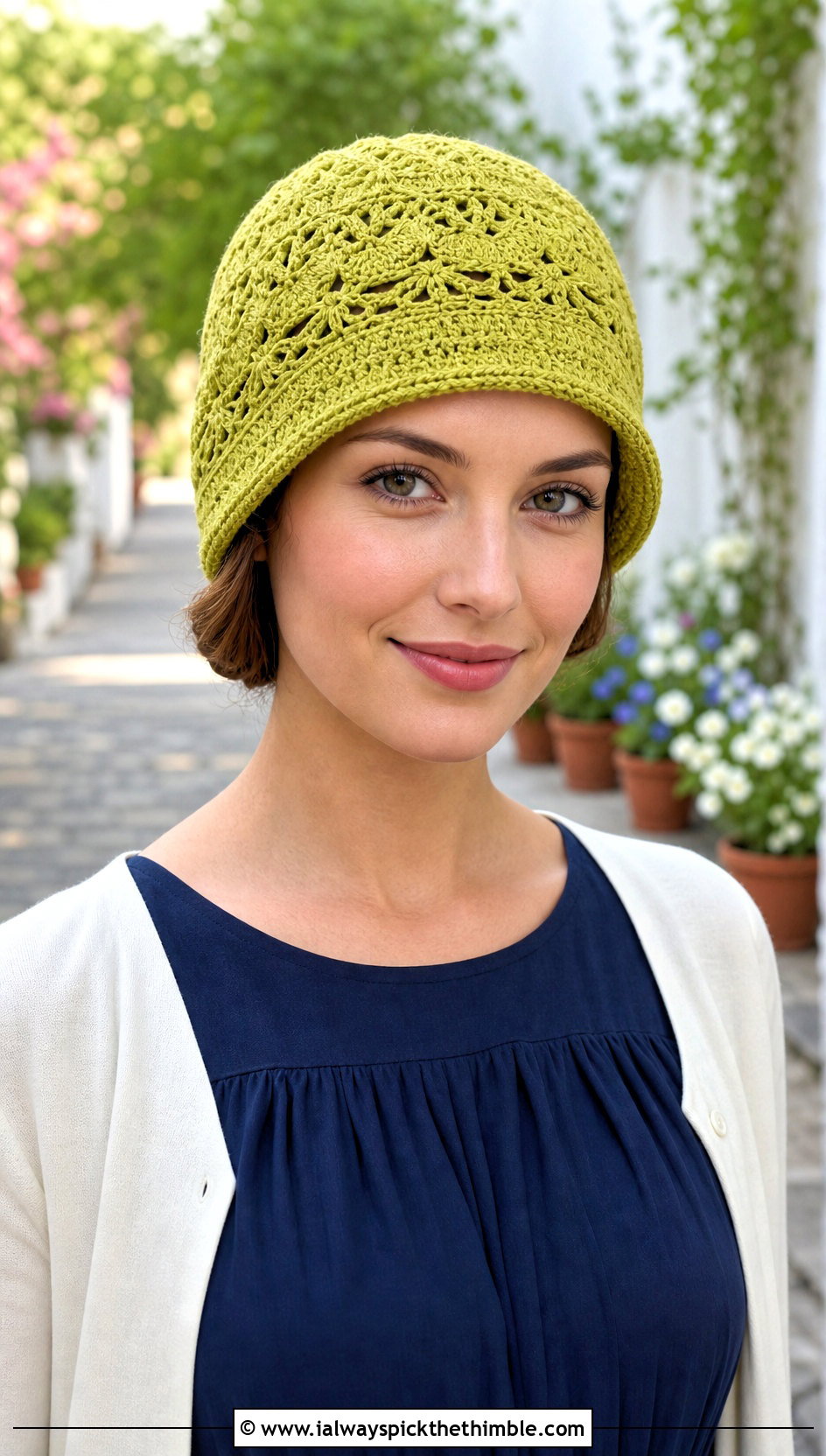 Cloche Crochet Lace Beanie With Midi Dress - 20 crochet lace beanie outfit ideas
