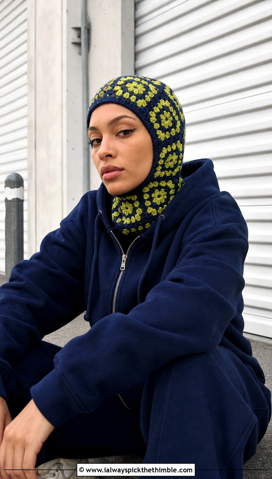Close Fit Granny Square Balaclava With Hoodie And Track Pants - 25 granny square balaclava outfit ideas