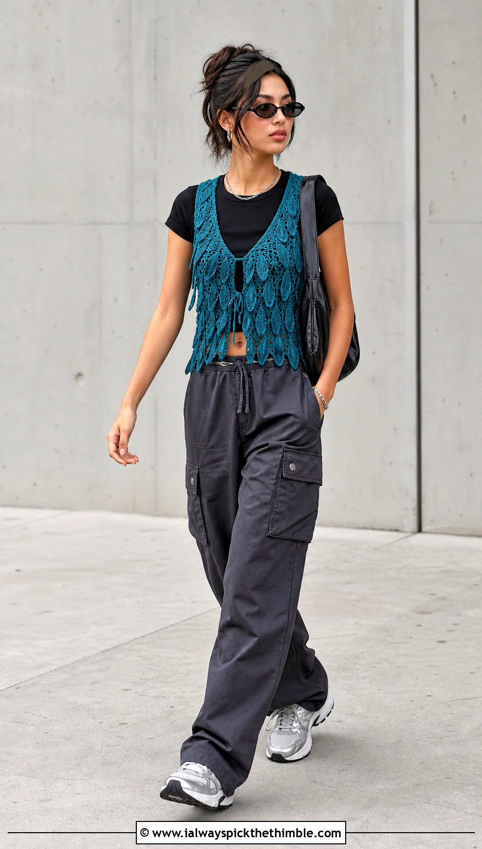 Cloud Rider Crochet Vest With Cargo Pants - 15 Cloud Rider Crochet Vest outfit ideas