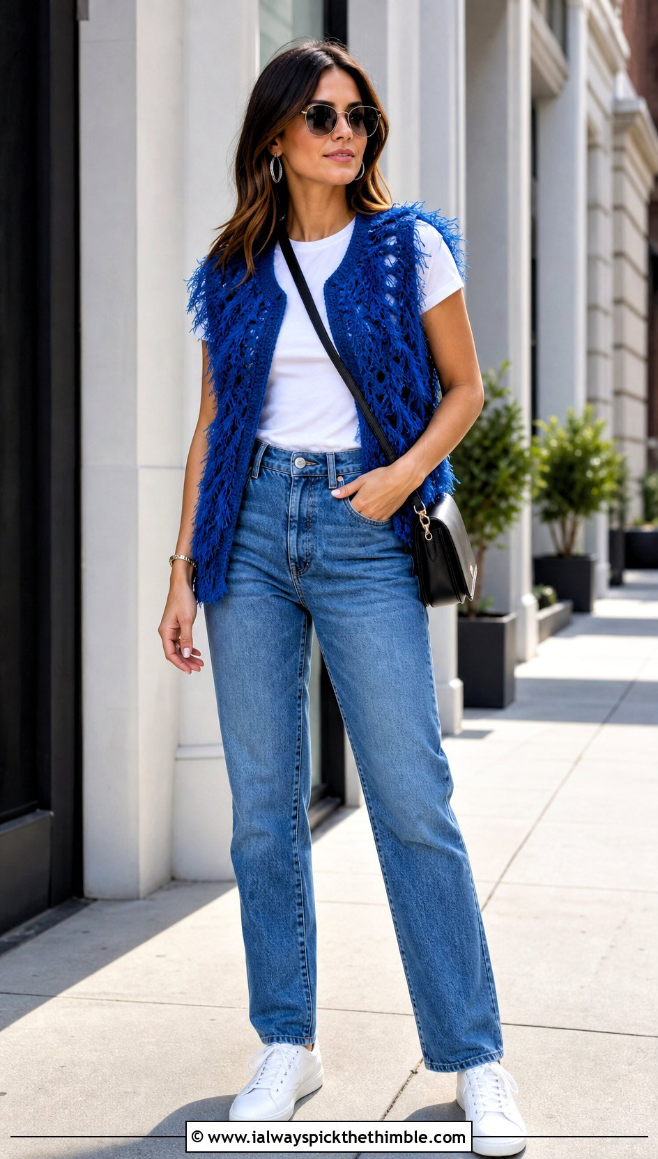 Cloud Rider Crochet Vest With Straight Leg Jeans - 15 Cloud Rider Crochet Vest outfit ideas