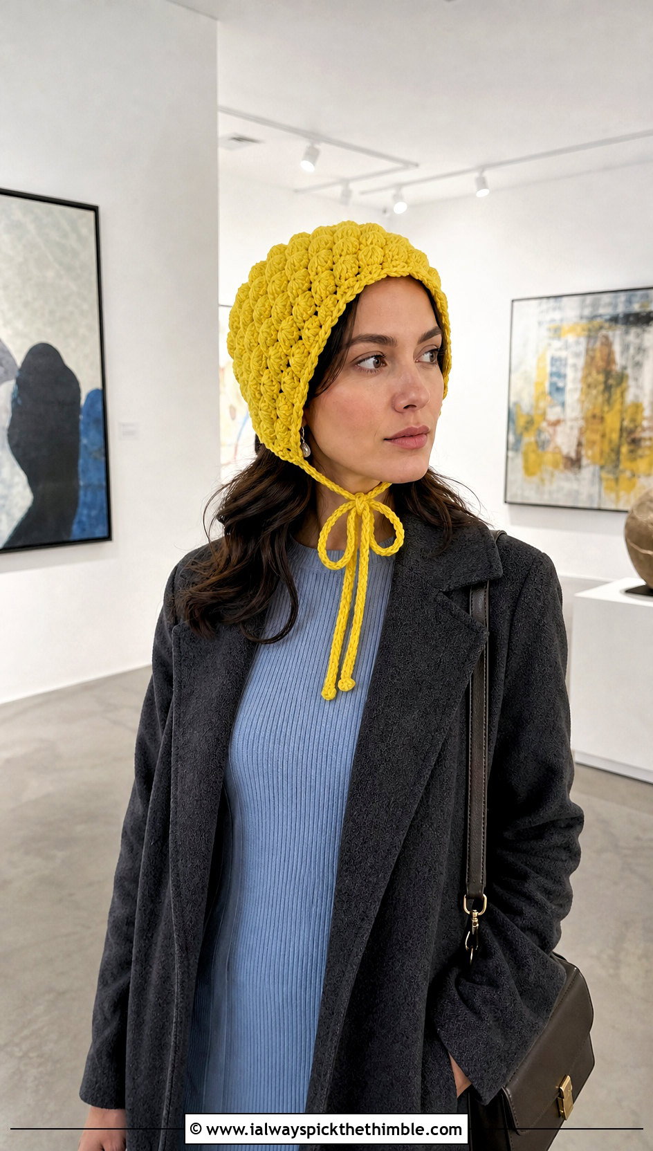 Cluster Stitch Crochet Easter Bonnet With Knit Dress - 20 crochet easter bonnet outfit ideas