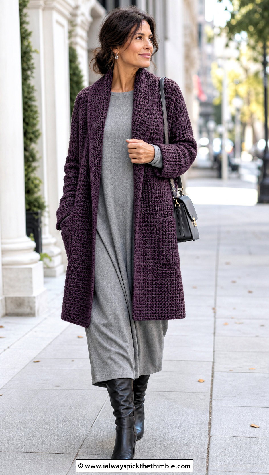 Coatigan Crochet Slouchy Cardigan With Maxi Dress - 20 Crochet Slouchy Cardigan outfit ideas