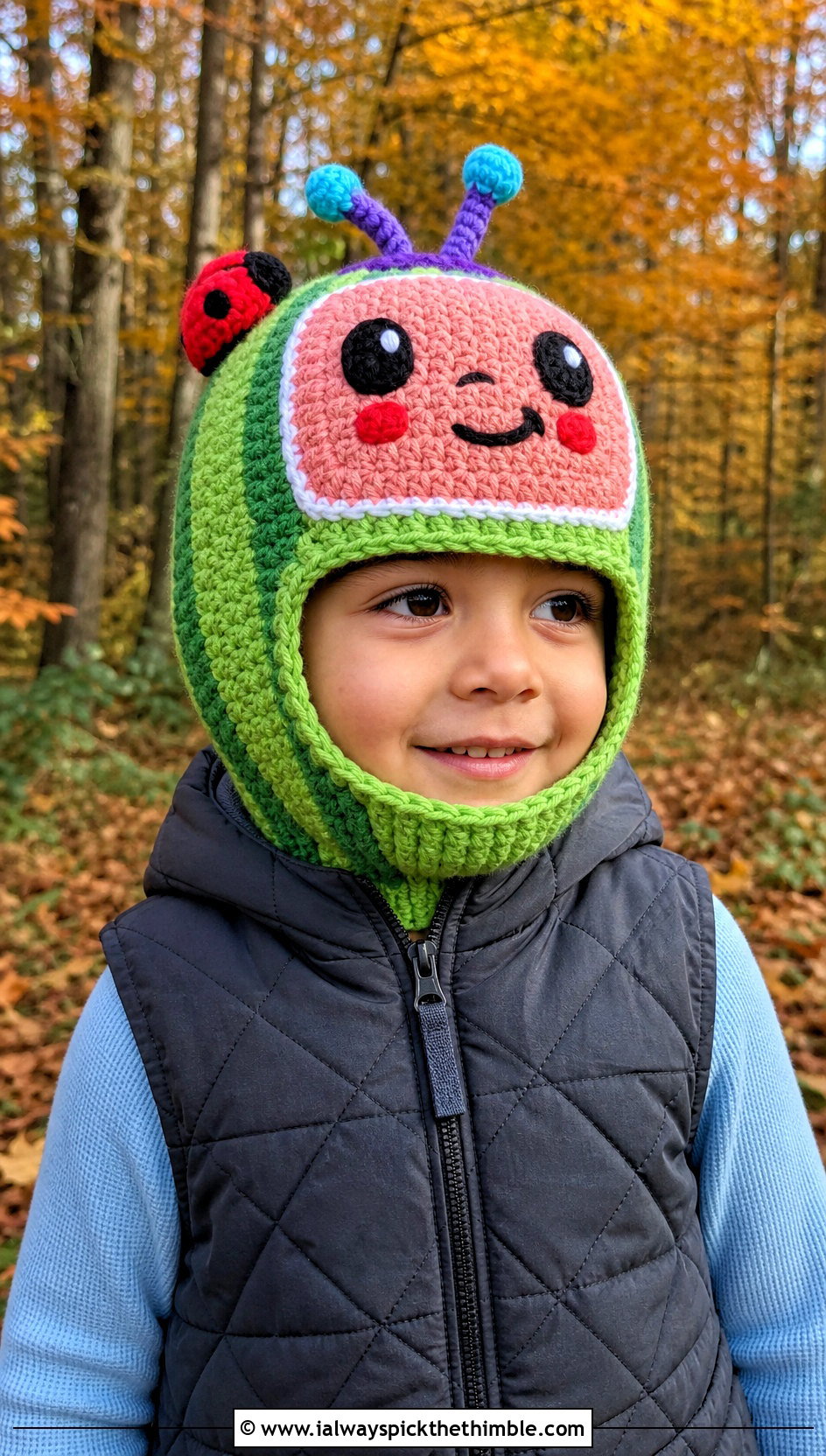 Cocomelon Crochet Balaclava Hat With Quilted Vest - 20 Cocomelon Crochet Hat outfit ideas