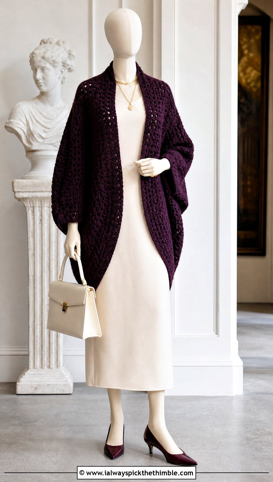 Cocoon Crochet Cardigan With Column Dress - 15 Crochet Cardigan On Mannequin outfit ideas