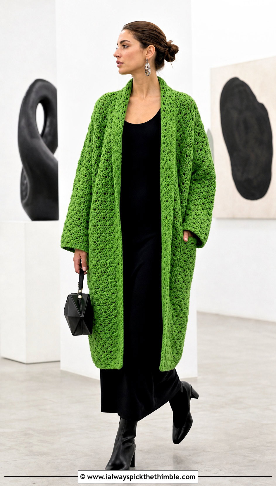 Cocoon Crochet Coat With Column Maxi Dress - 15 crochet coat size m outfit ideas