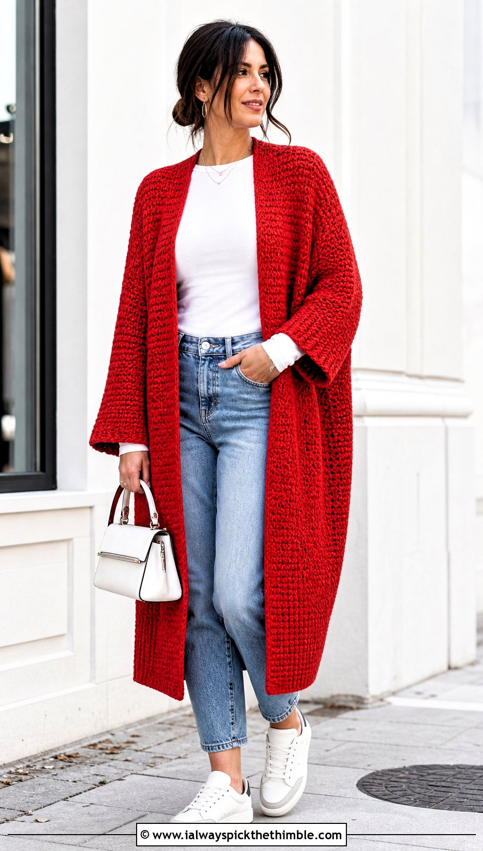 Cocoon Crochet Duster Cardigan With Barrel Jeans - 25 crochet duster cardigan outfit ideas