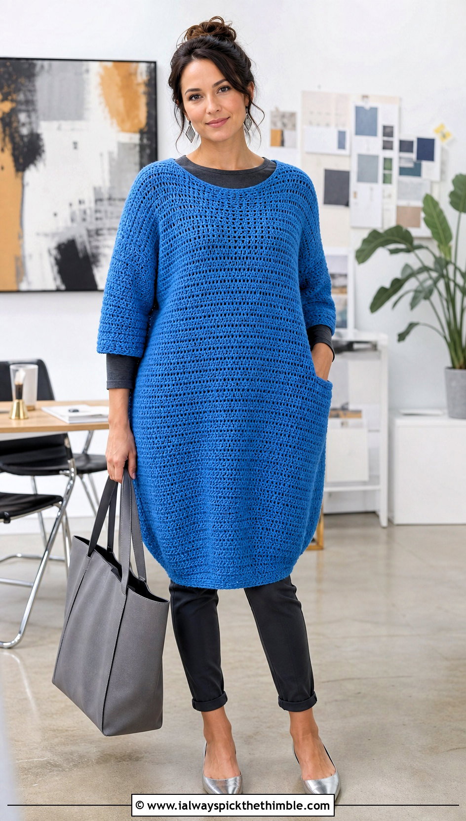 Cocoon Crochet Nightgown With Slim Pants - 25 crochet nightgown outfit ideas