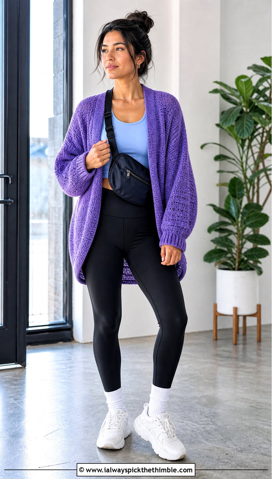 Cocoon Crochet Seamless Cardigan With Leggings - 20 Crochet Seamless Cardigan outfit ideas