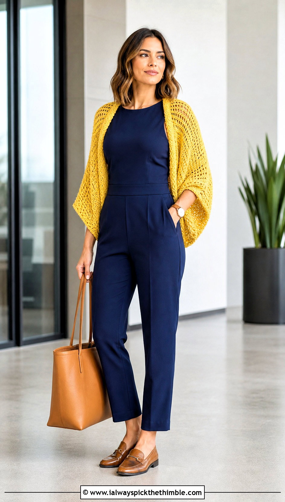 Cocoon Crochet Shrug With Fitted Jumpsuit - 20 simple crochet shrug outfit ideas