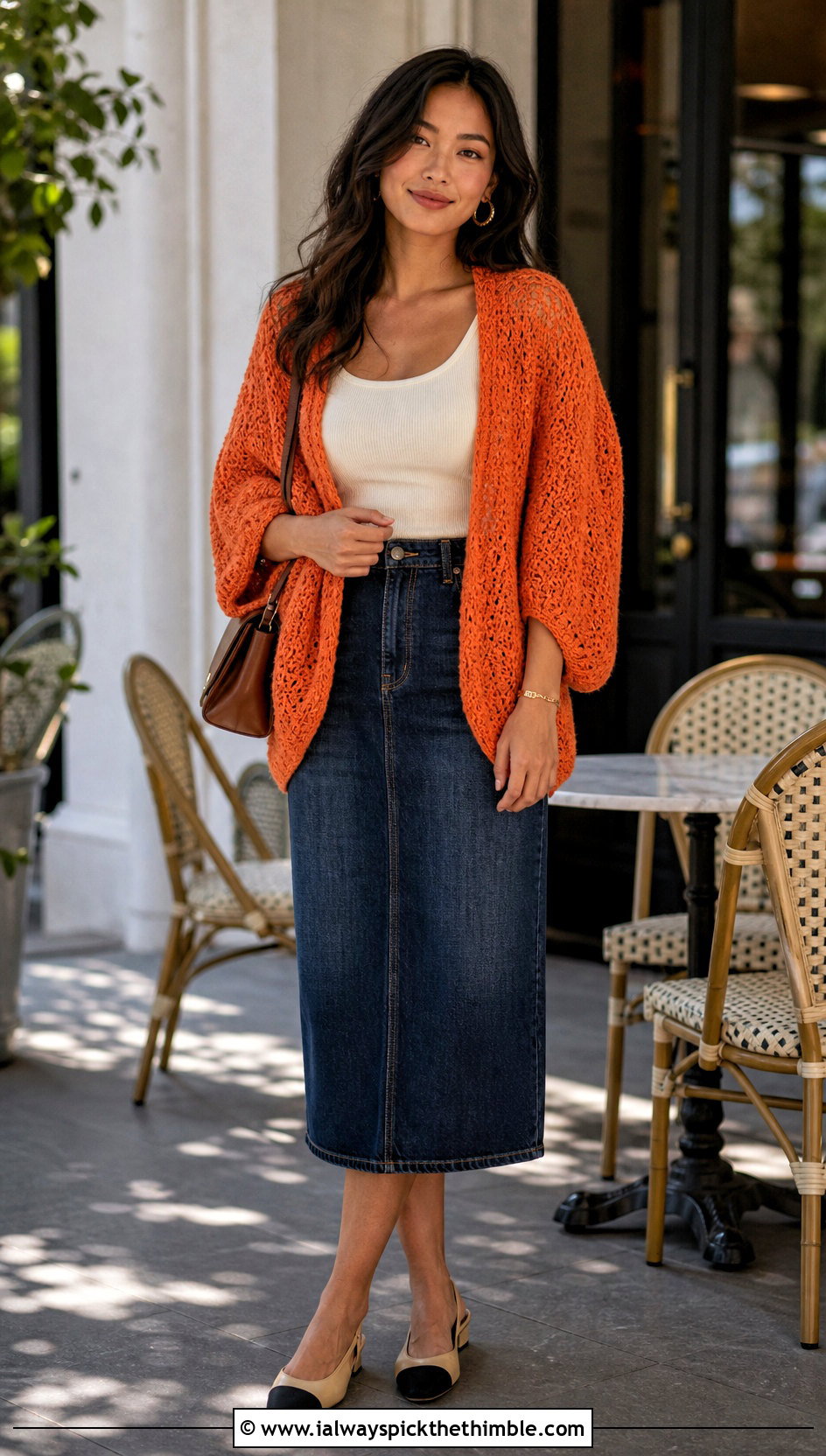 Cocoon Crochet Sleeve Wrap With Midi Skirt - 25 crochet wrap with sleeves outfit ideas