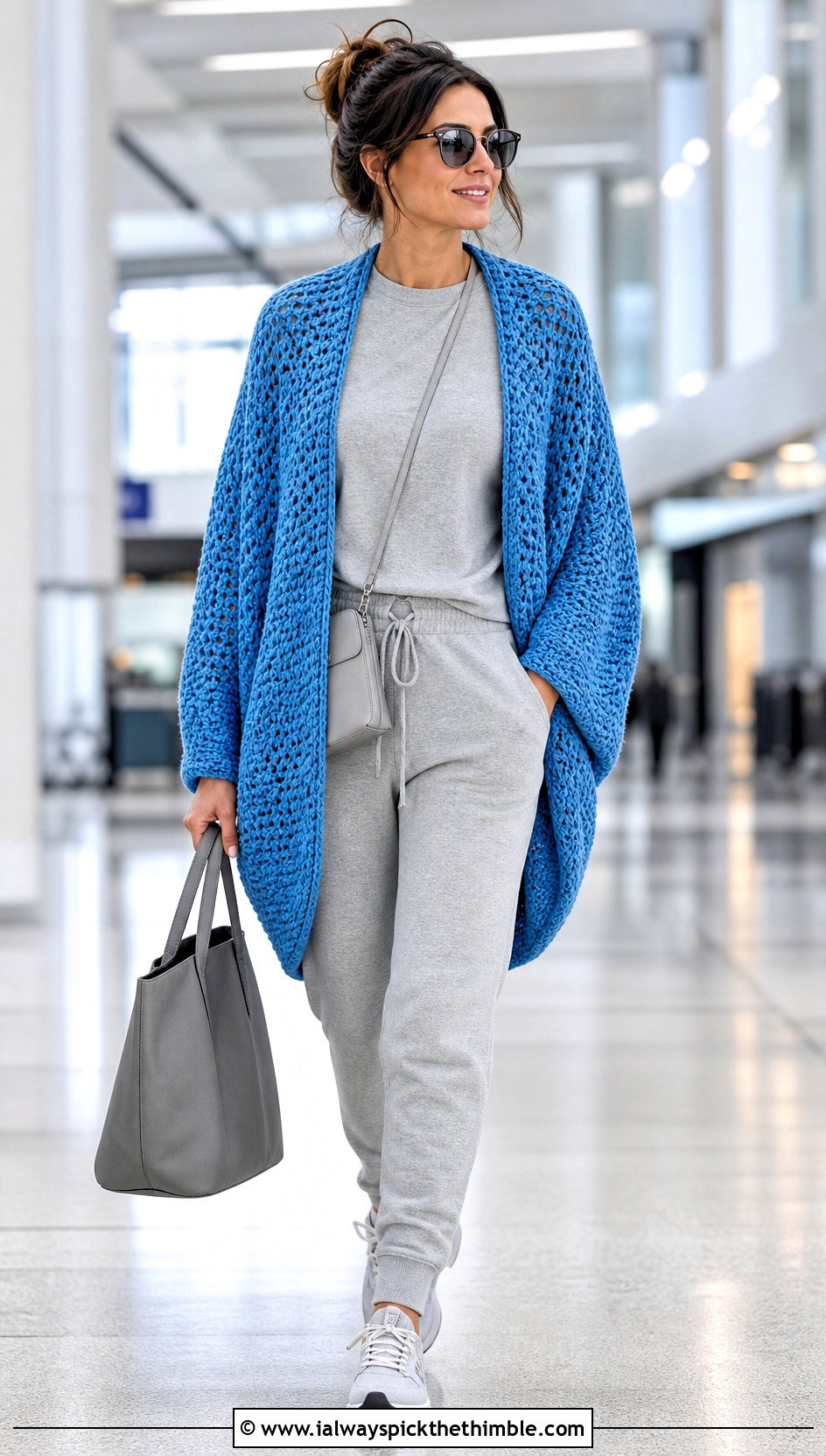 Cocoon Crocheted Cardigan With Matching Joggers - 15 Easy Crocheted Cardigan outfit ideas