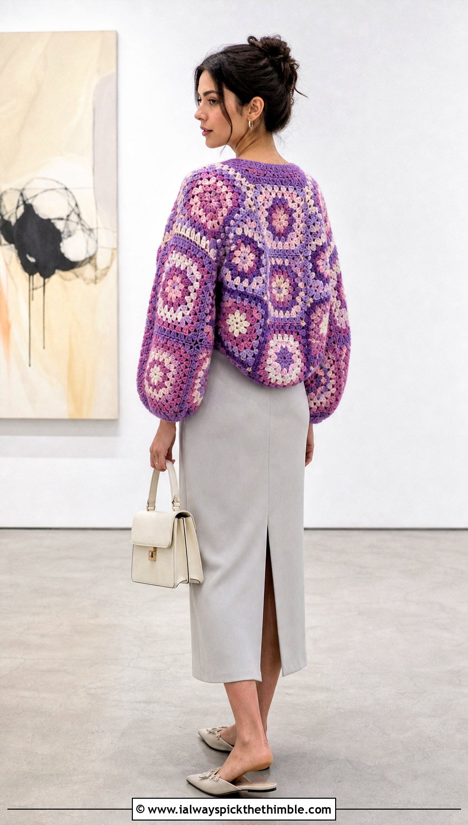 Cocoon Granny Square Bolero With Column Dress - 25 granny square bolero outfit ideas