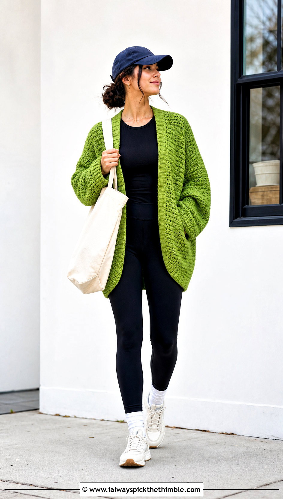 Cocoon Green Crochet Cardigan With Leggings - 25 green crochet cardigan outfit ideas