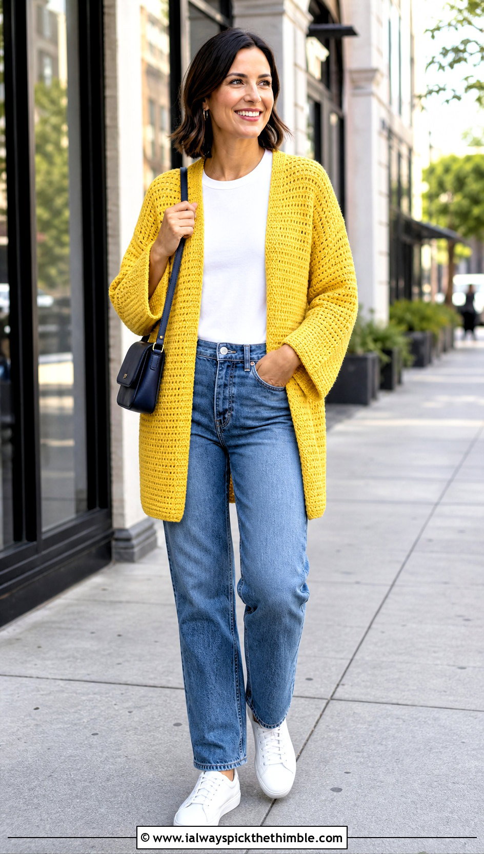 Cocoon Rectangle Crochet Cardigan With Straight Leg Jeans - 20 Crochet Cardigan From Rectangle outfit ideas