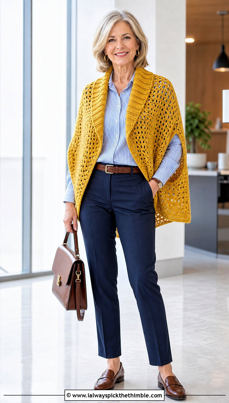 Collar Crochet Shawl With Button Down Shirt - 20 crochet shawl with arm holes outfit ideas
