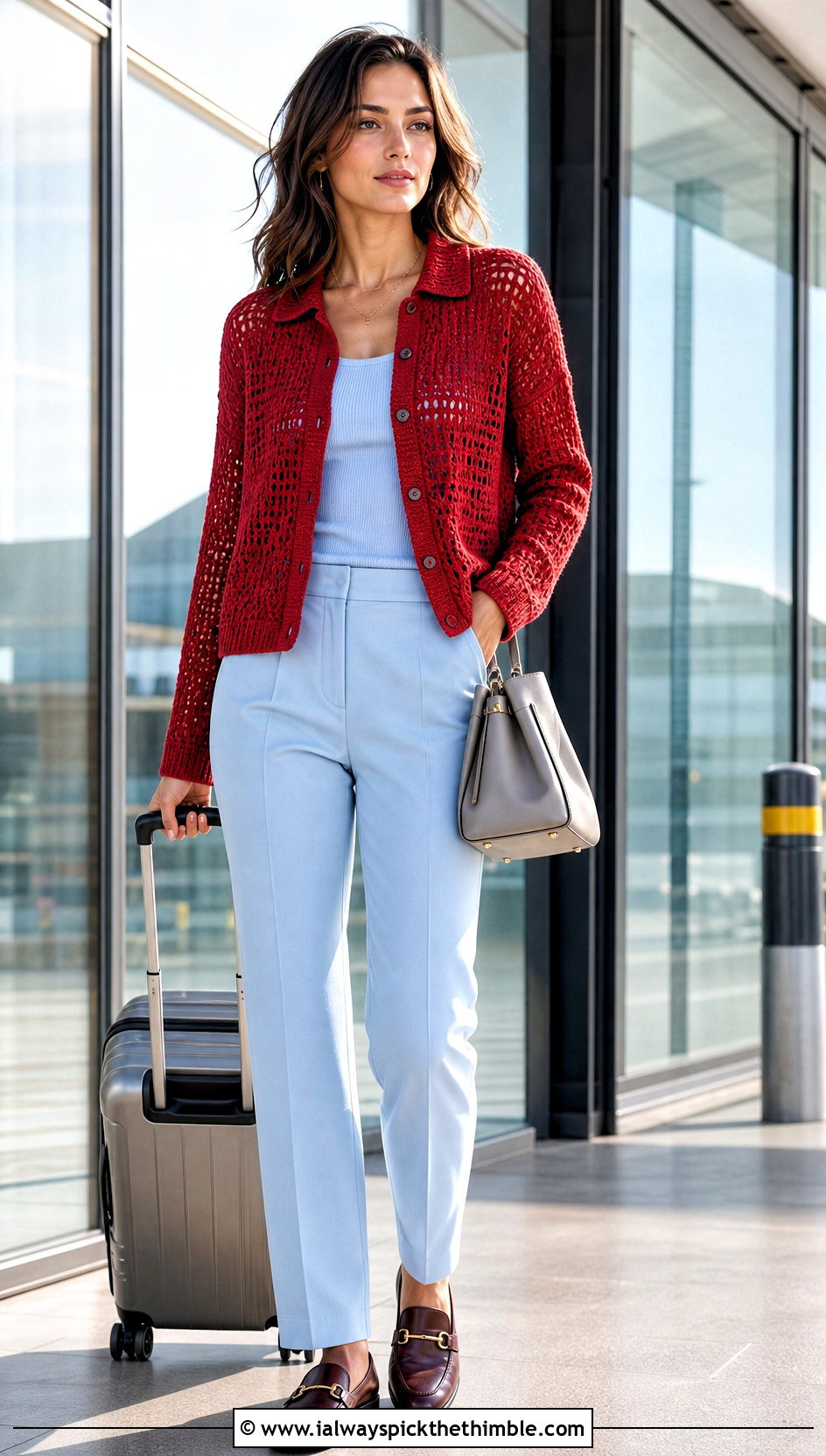 Collared Boho Crochet Cardigan With Matching Trousers - 25 crochet boho cardigan outfit ideas