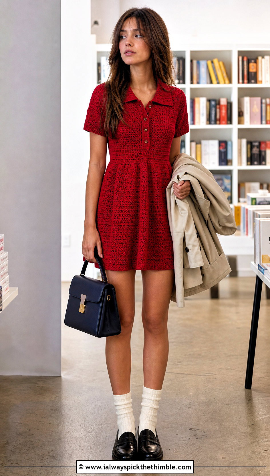 Collared Crochet Babydoll Dress With Loafers - 25 crochet babydoll dress outfit ideas