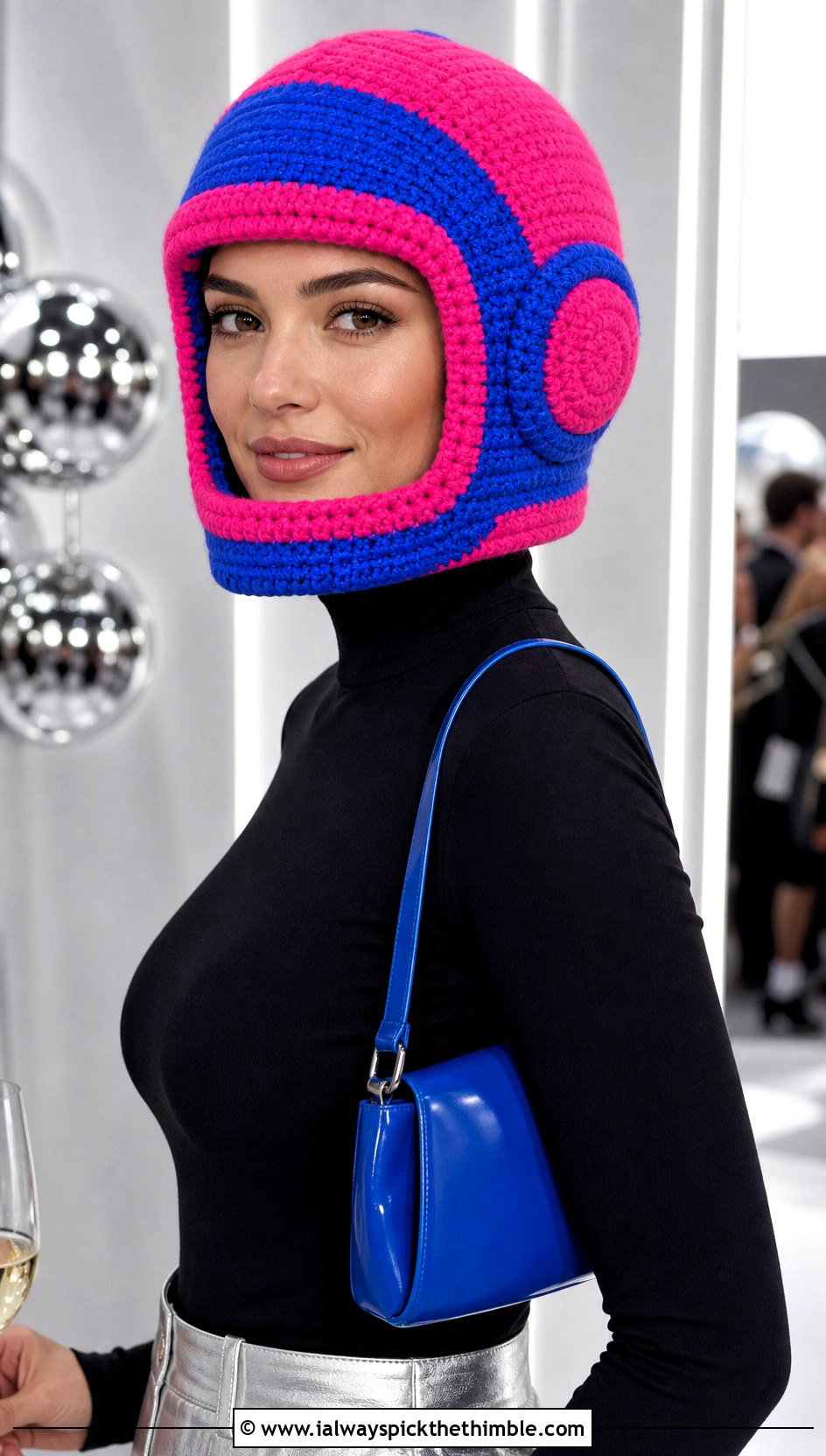 Color Block Astronaut Helmet Hat With Party Separates - 15 Crochet Astronaut Hat outfit ideas