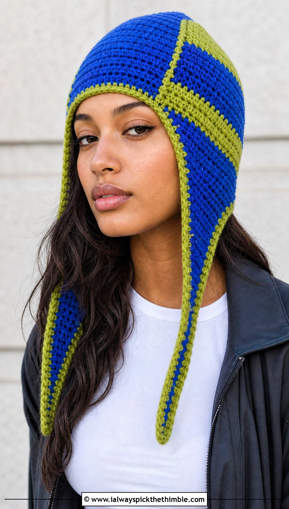 Color Block Crochet Aviator Hat With Cargo Pants - 20 crochet aviator hat outfit ideas