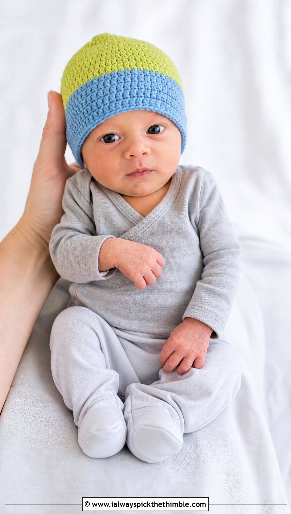 Color Block Crochet Preemie Hat With Solid Cotton Set - 20 crochet premie hats outfit ideas