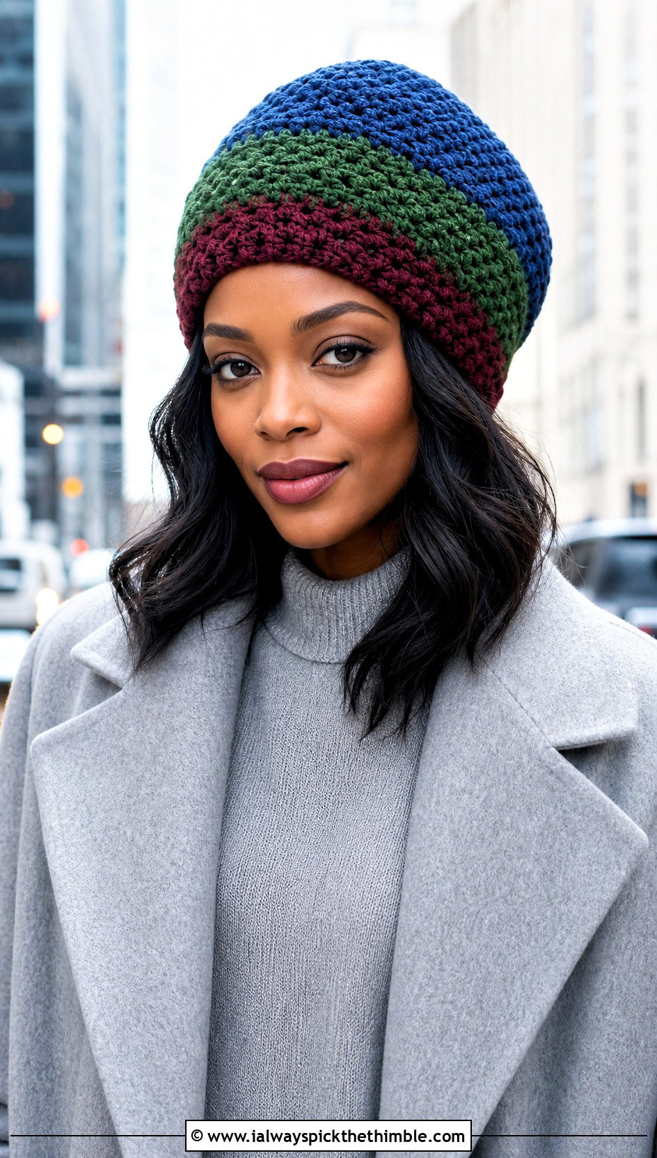 Color Block Rasta Beanie With Monochrome Outfit - 25 crochet rasta hats outfit ideas