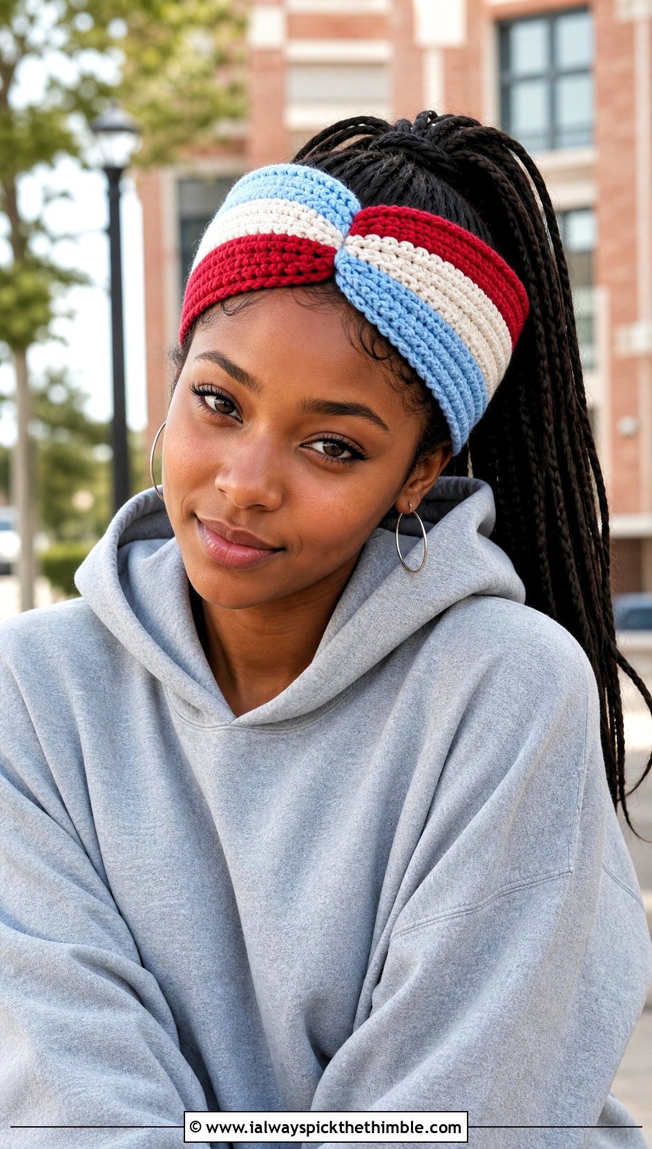 Color Block Wide Cinch Crochet Headband With Cargo Pants - 15 wide cinch crochet headband outfit ideas