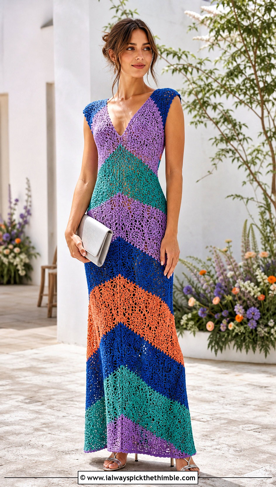 Colorful Crochet Wedding Dress With Coordinated Accessories - 15 Elegant Crochet Wedding Dress outfit ideas