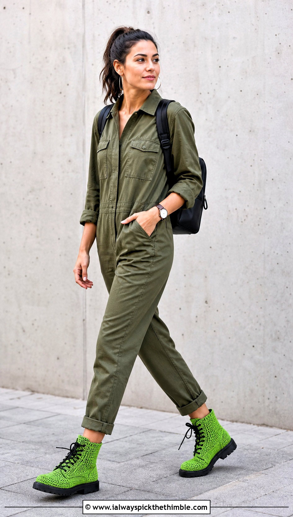 Combat Crochet Booties With Utility Jumpsuit - 25 crochet booties outfit ideas