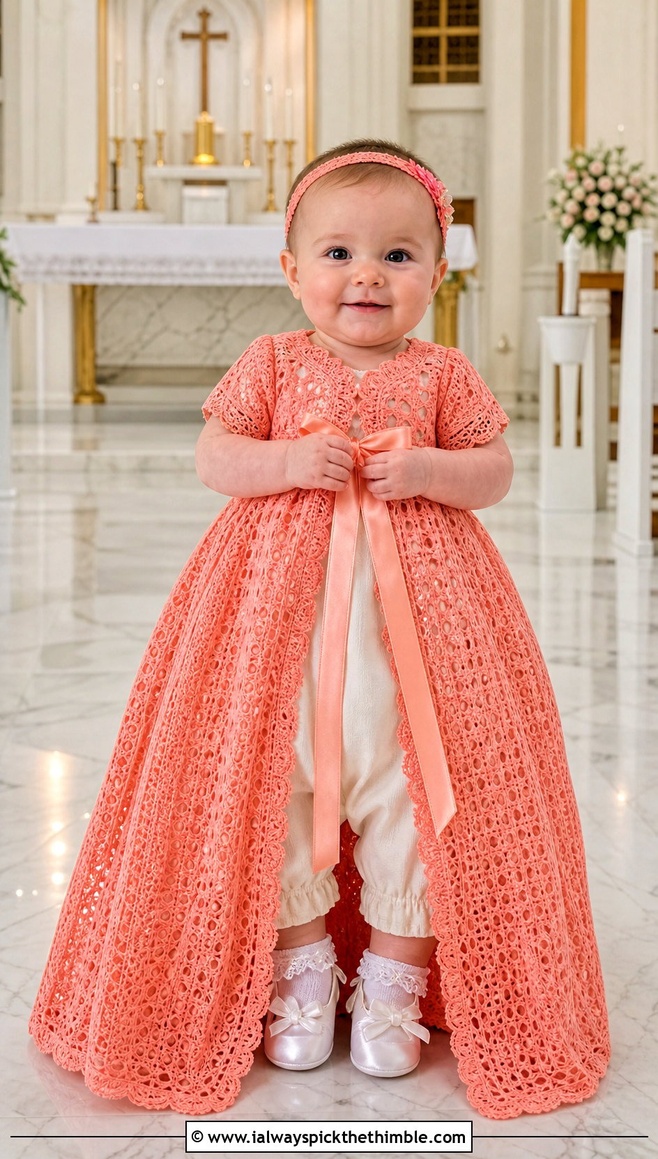Convertible Crochet Baptism Gown With Cotton Romper - 15 crochet baptism dress outfit ideas