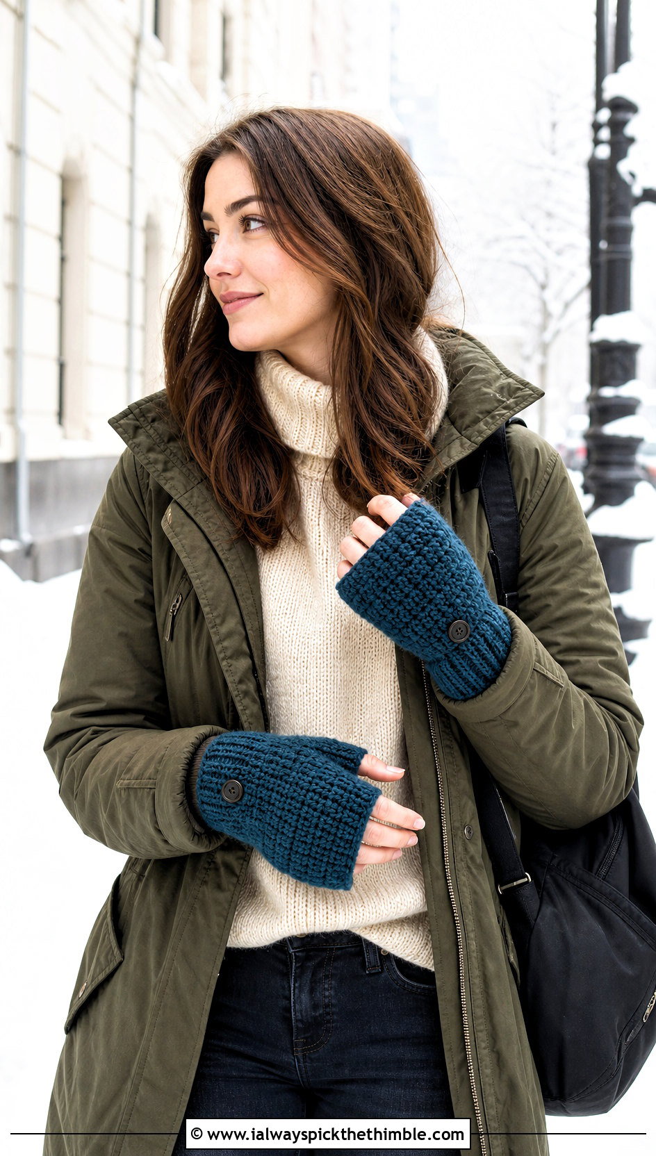 Convertible Crochet Fingerless Mittens With Parka - 25 Crochet Handwarmer outfit ideas