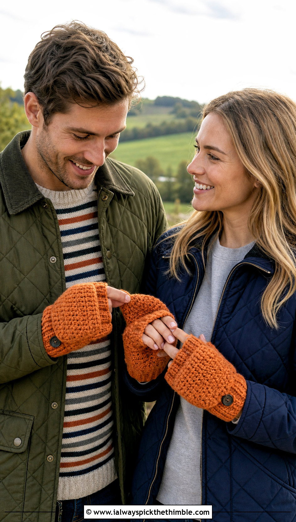 Convertible Crochet Mittens With Quilted Jackets - 20 Crochet Gloves For Couples outfit ideas