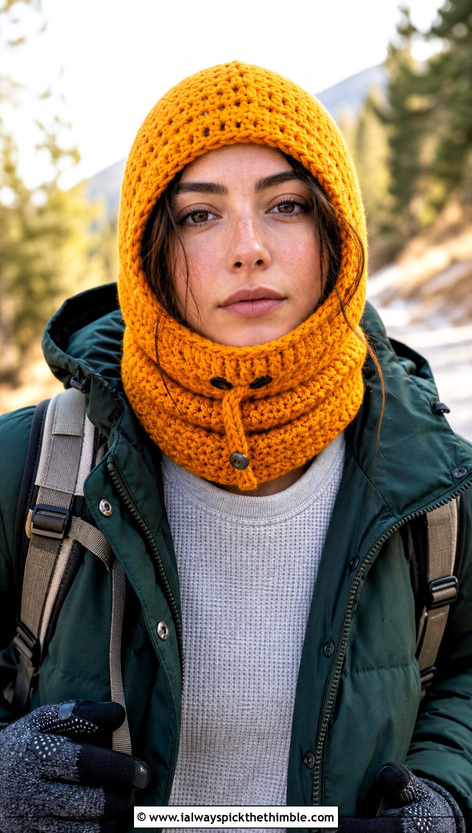 Convertible Crochet Neck Warmer Balaclava With Parka - 20 crochet balaclava hat outfit ideas