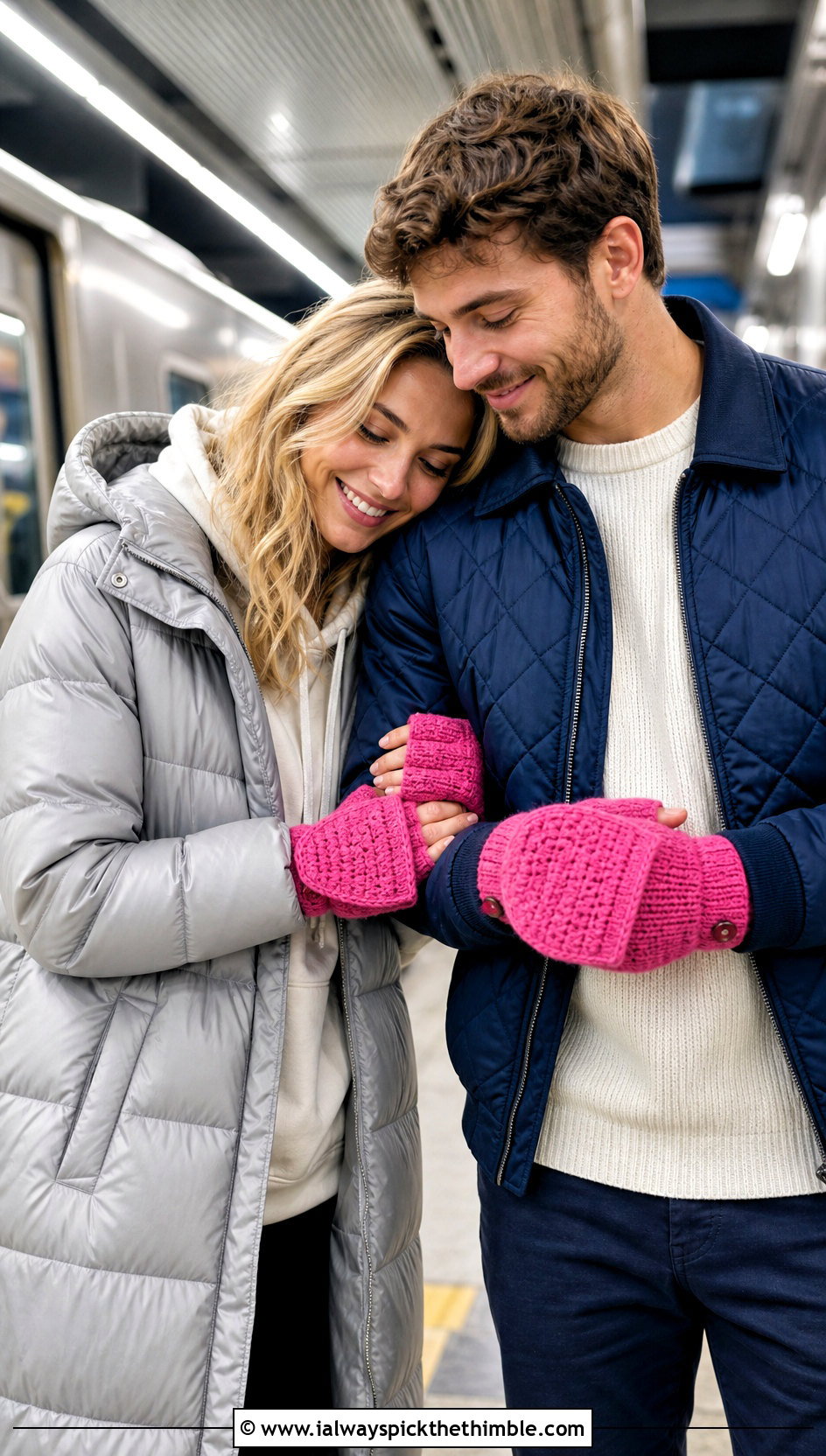 Convertible Flip Top Couple Mittens With Travel Outfits - 20 crochet couple mittens outfit ideas