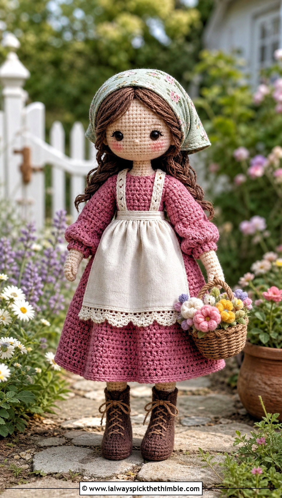 Cottagecore Crochet Doll Dress With Apron - 20 amigurumi crochet doll dress outfit ideas