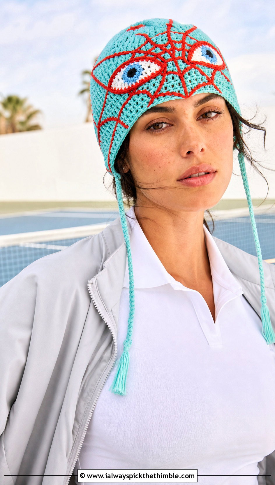 Cotton Crochet Mayday Parker Beanie With Tennis Skirt - 15 Crochet Mayday Parker Beanie outfit ideas