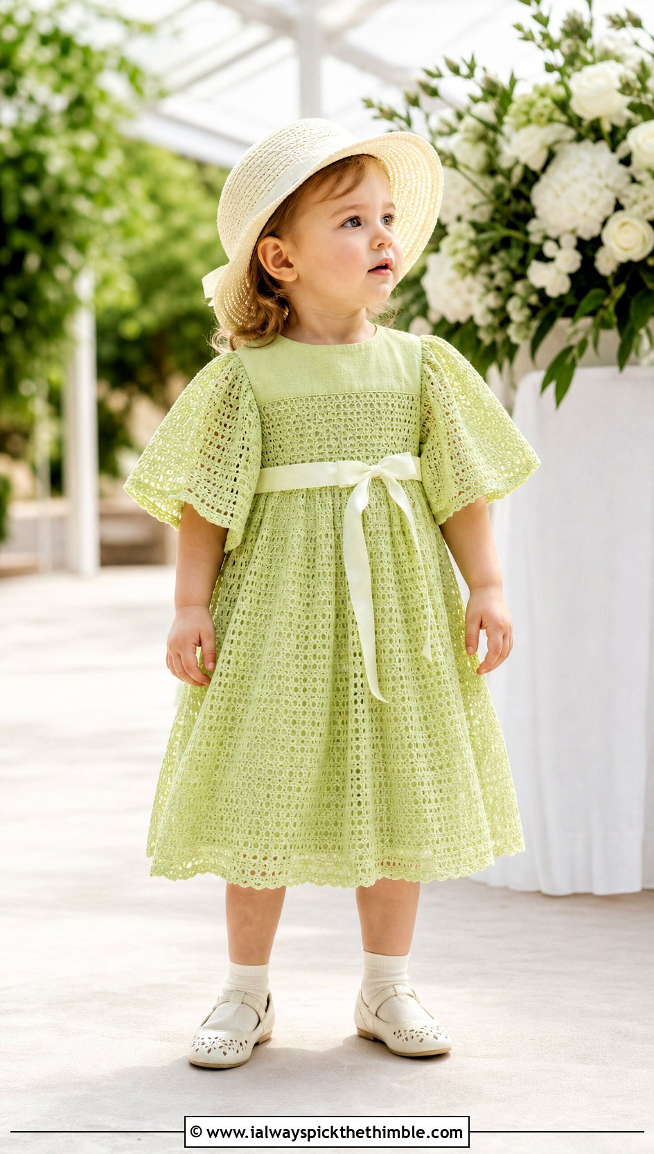 Cotton Mesh Crochet Baptism Dress With Sun Hat - 15 crochet baptism dress outfit ideas