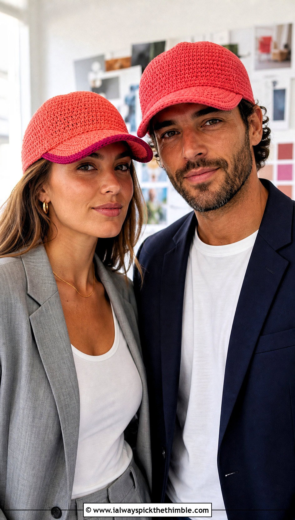 Couples Crochet Baseball Caps With Tailored Casual Outfits - 15 Couples Crochet Hats outfit ideas