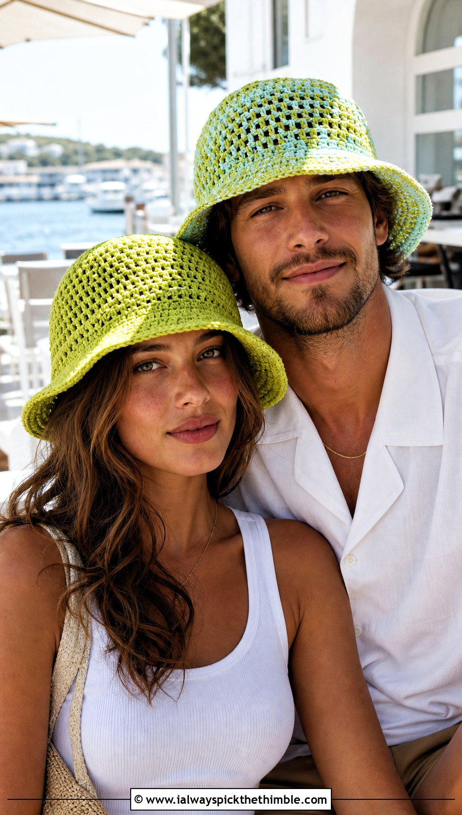Couples Mesh Crochet Bucket Hats With Summer Separates - 15 Couples Crochet Hats outfit ideas