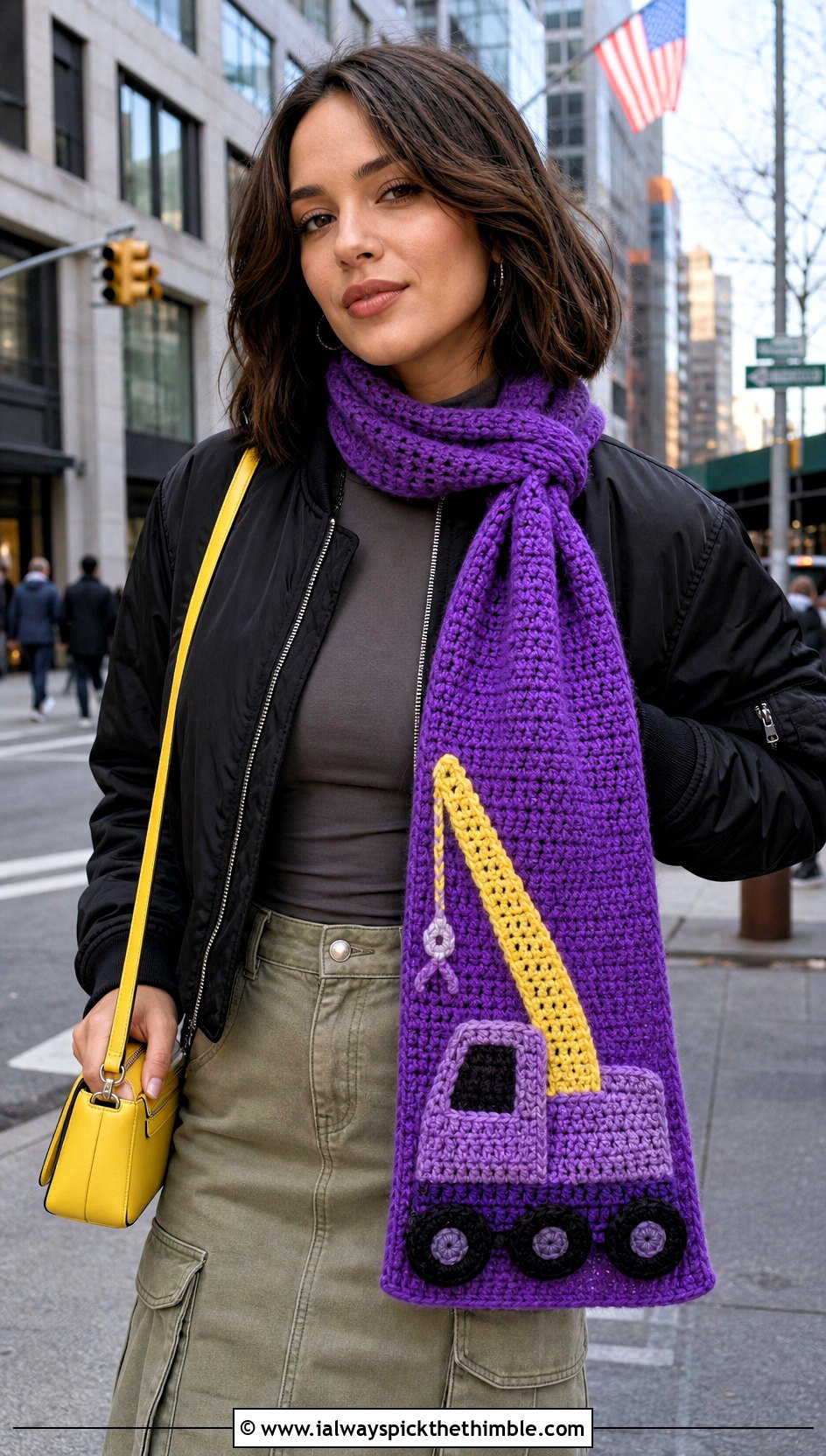 Crane Truck Crochet Scarf With Cargo Skirt - 20 Crochet Truck Scarf outfit ideas