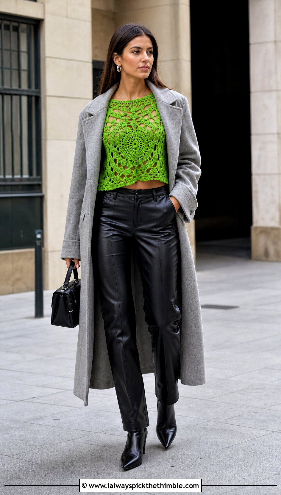 Crazy Love Top With Leather Pants - 15 Crochet Crazy Love Top outfit ideas
