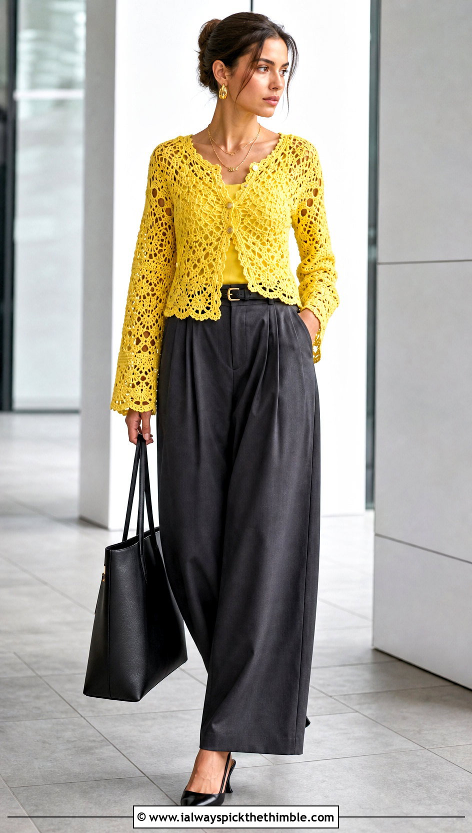 Crazy Love Top With Tailored Trousers - 15 Crochet Crazy Love Top outfit ideas