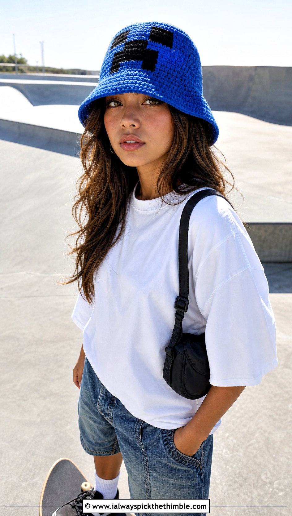 Creeper Bucket Hat With T Shirt And Jorts - 20 Minecraft Crochet Hat outfit ideas