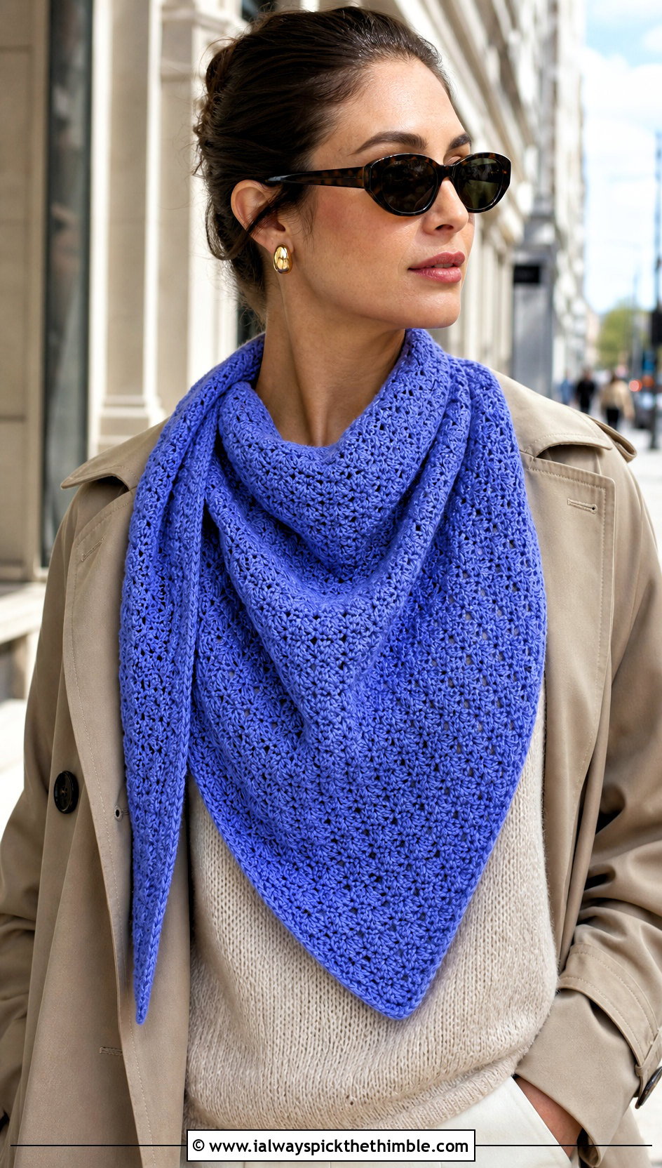 Crescent Corner To Corner Crochet Shawl With Trench Coat - 15 Corner To Corner Crochet Shawl outfit ideas