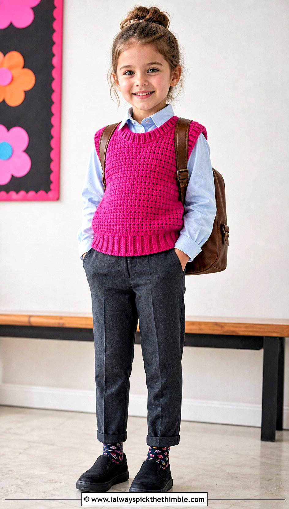 Crochet 5T Sweater Vest With Shirt And Tailored Pants - 15 crochet 5t sweater outfit ideas