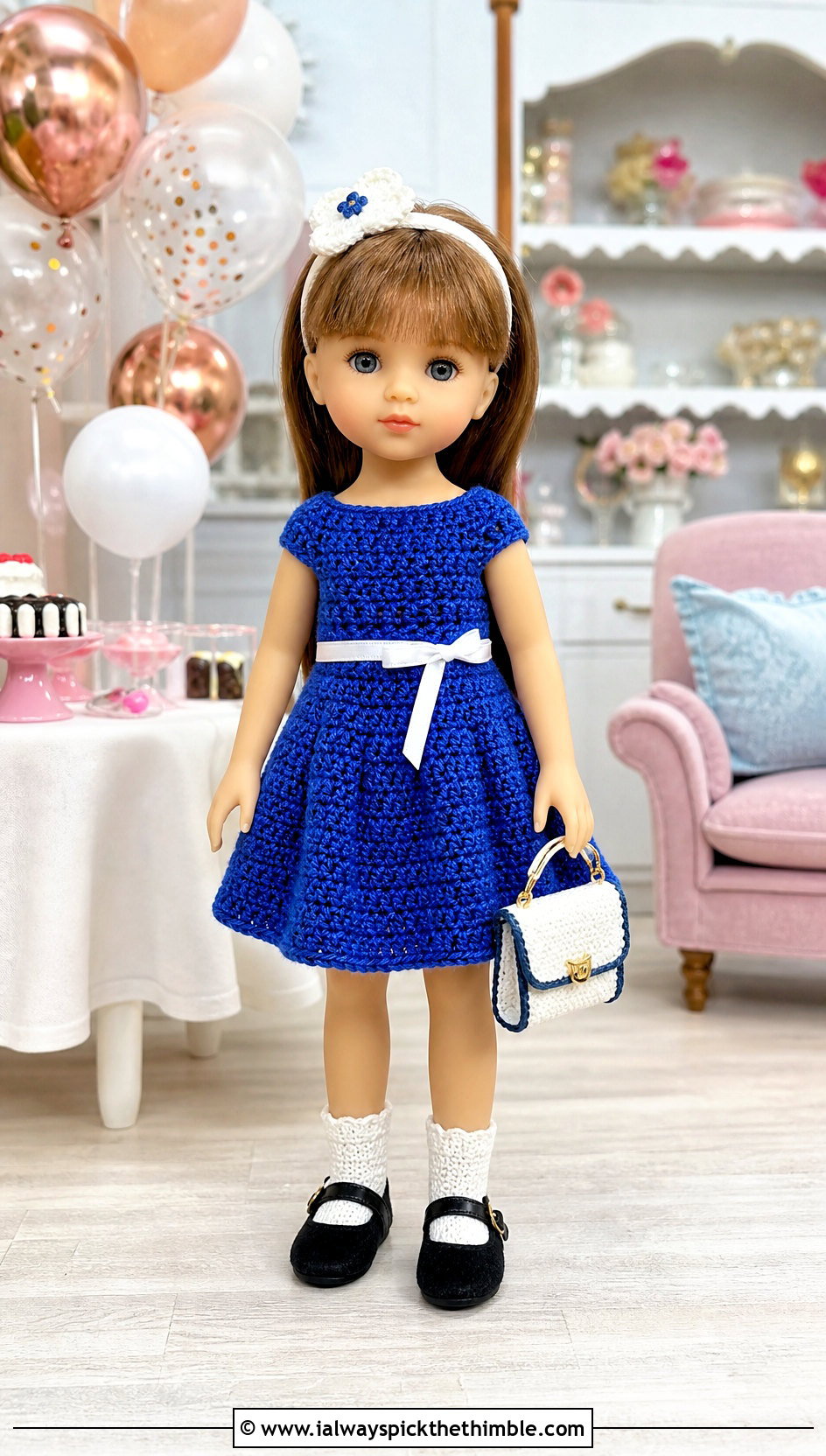 Crochet A Line Dress With Mary Jane Shoes - 15 Crochet 5 Inch Doll Clothes and outfit ideas