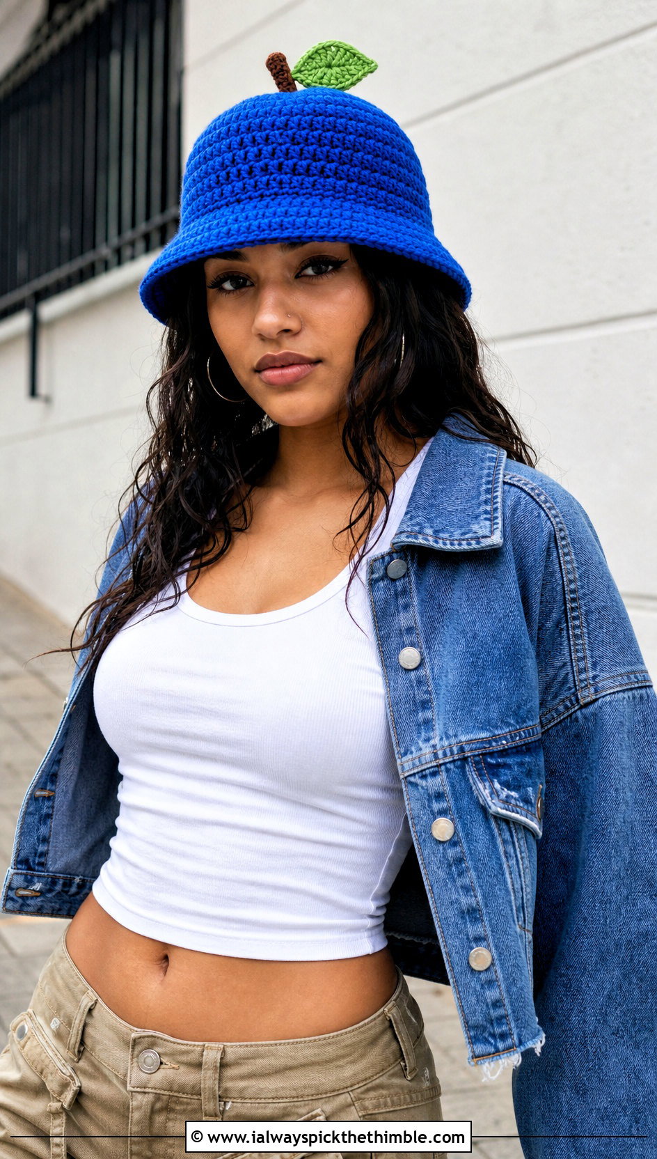 Crochet Apple Bucket Hat With Cargo Pants - 25 crochet apple hat outfit ideas